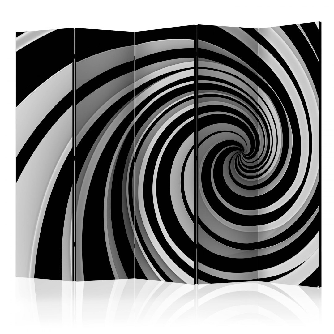 Parawan 5-częściowy - Black and white swirl II Parawan 5-częściowy - Black and white swirl II
