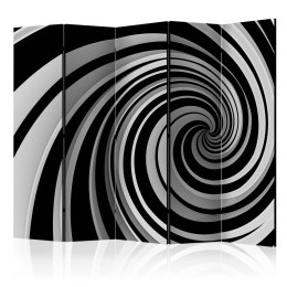 PARAWAN 5-CZĘŚCIOWY POKOJOWY, DEKORACYJNY 225 CM, Black and white swirl II