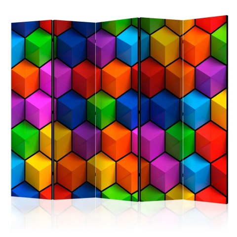 Parawan 5-częściowy - Kolorowe pola geometryczne II
