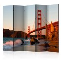 Parawan 5-częściowy - Most Golden Gate - zachód słońca, San Francisco II