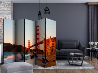 Parawan 5-częściowy - Most Golden Gate - zachód słońca, San Francisco II