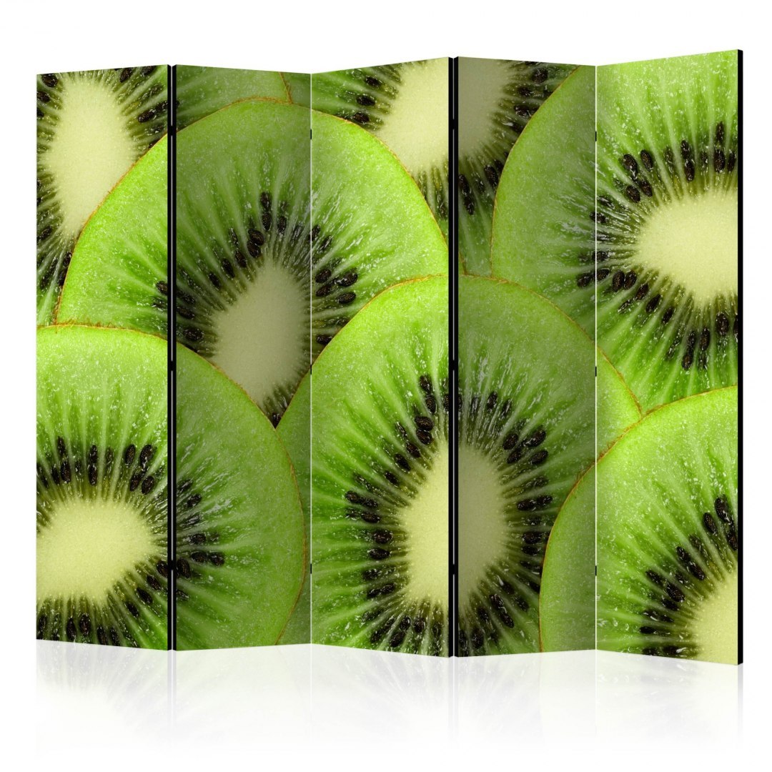 Parawan 5-częściowy - Plasterki kiwi II Parawan 5-częściowy - Plasterki kiwi II