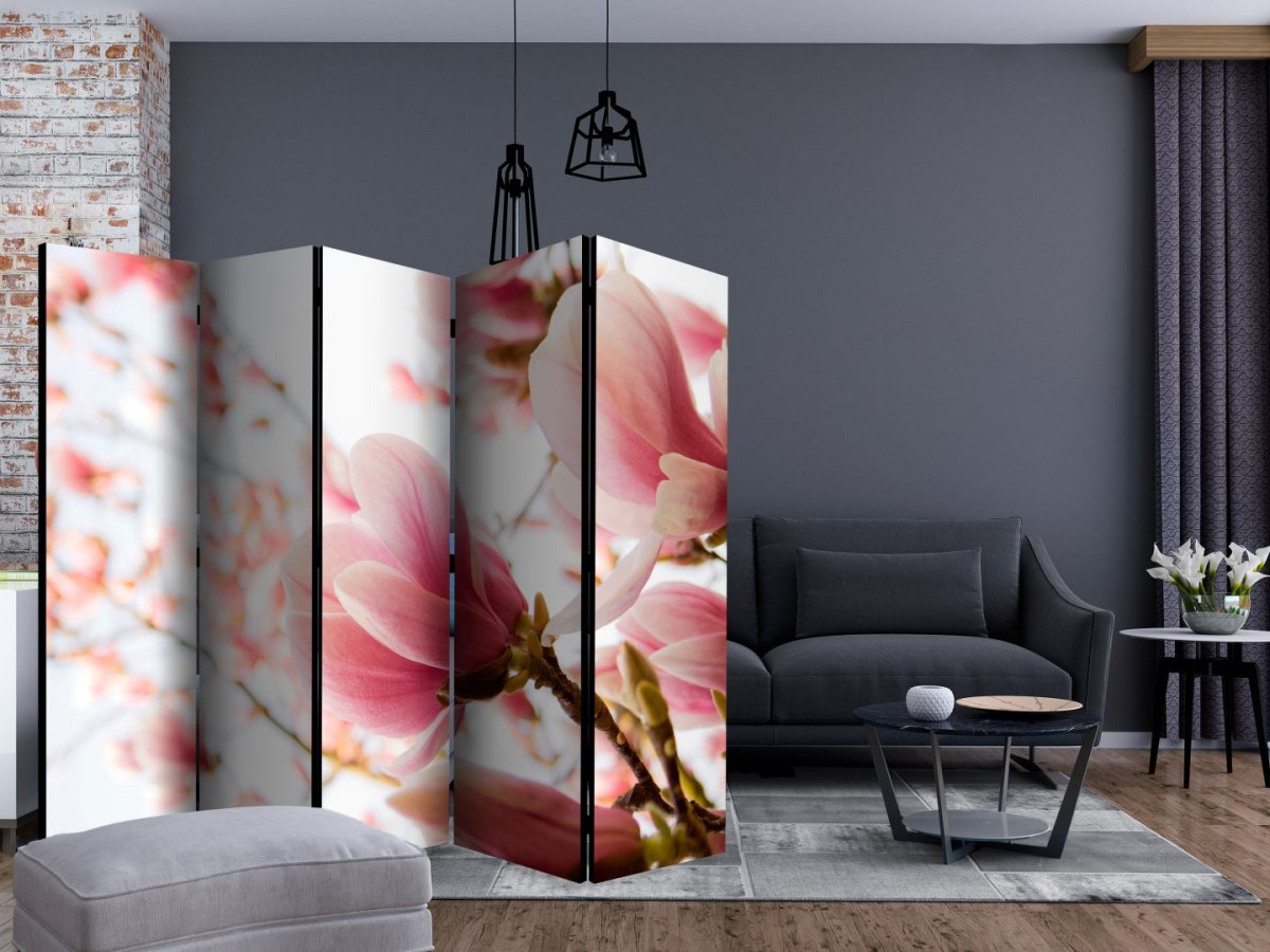 Parawan 5-częściowy - Różowa magnolia II Parawan 5-częściowy - Różowa magnolia II