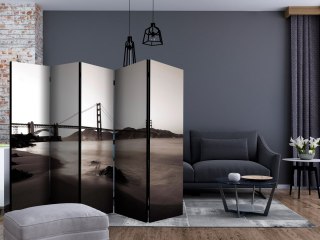 Parawan 5-częściowy - San Francisco: Most Golden Gate w czerni i bieli II