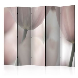 Parawan 5-częściowy - Tulips fine art - black and white II