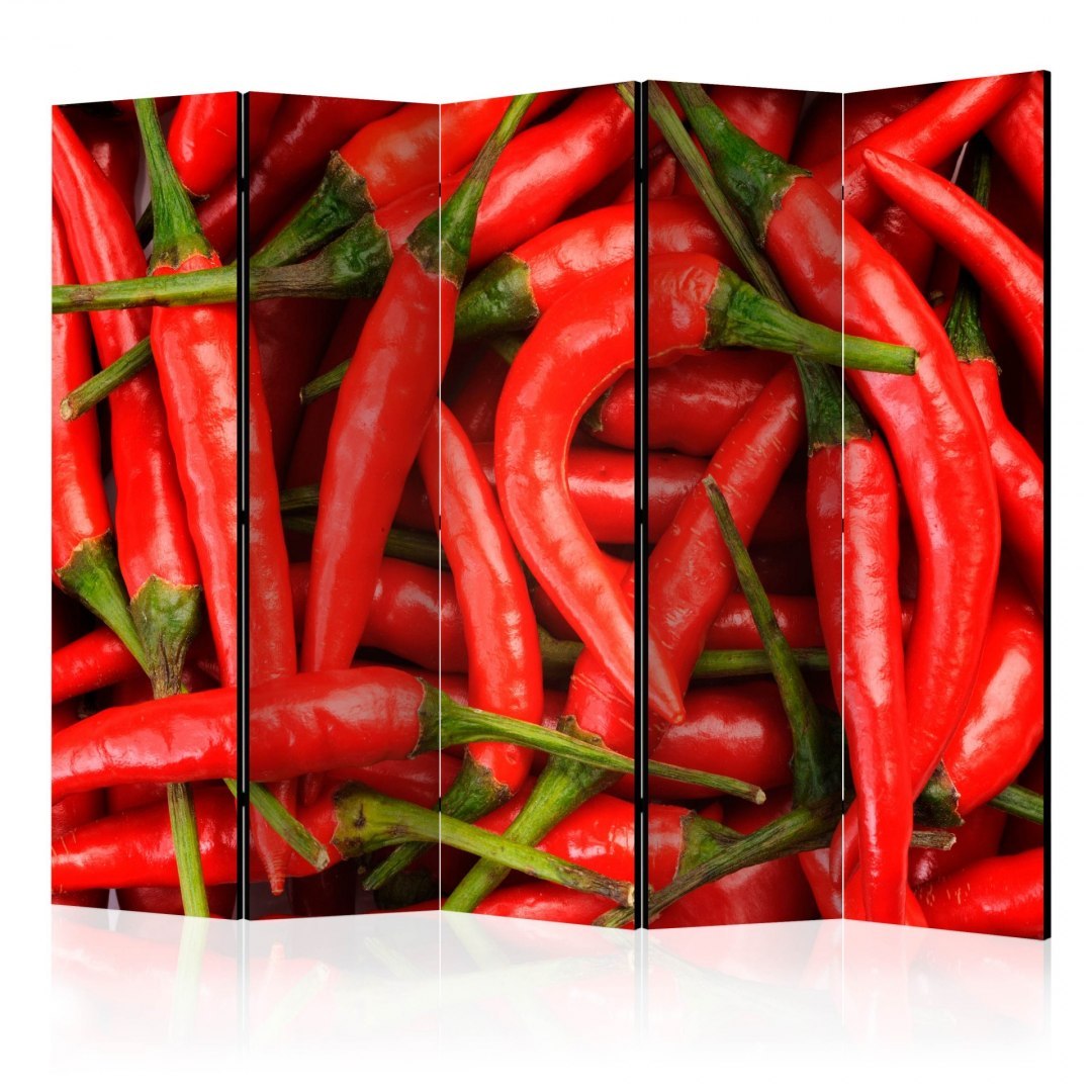 Parawan 5-częściowy - papryka chili - tło II Parawan 5-częściowy - papryka chili - tło II