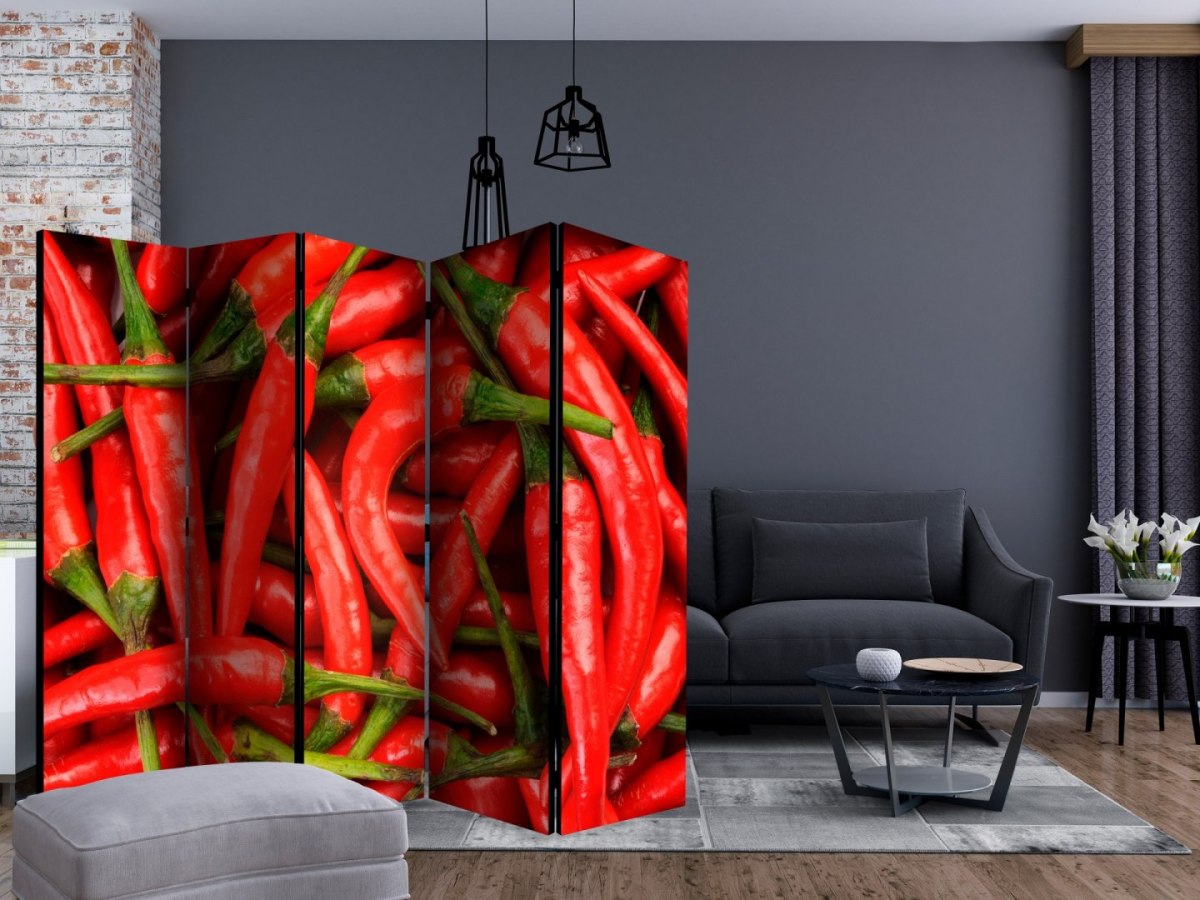 Parawan 5-częściowy - papryka chili - tło II Parawan 5-częściowy - papryka chili - tło II