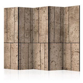 Parawan 5-częściowy - Beżowy mur II
