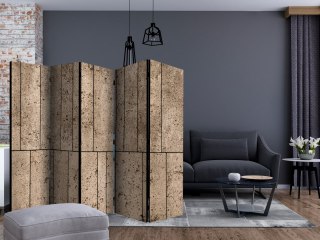 Parawan 5-częściowy - Beżowy mur II