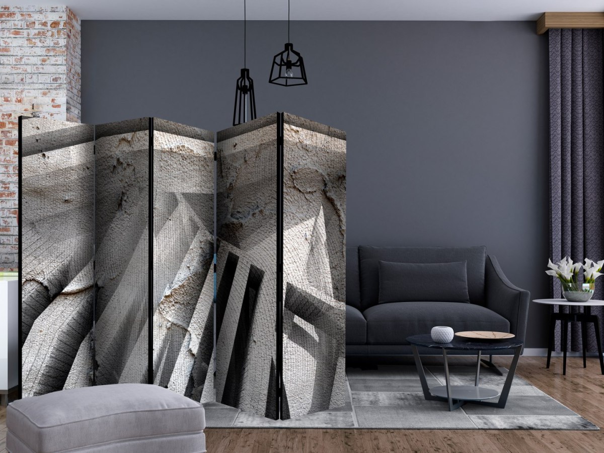 Parawan 5-częściowy - Beton 3D II Parawan 5-częściowy - Beton 3D II
