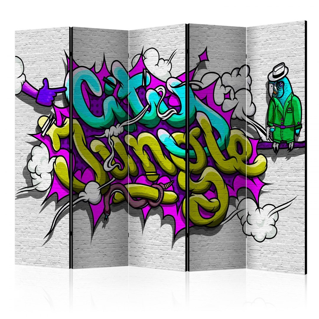Parawan 5-częściowy - Miejska dżungla - graffiti II Parawan 5-częściowy - Miejska dżungla - graffiti II
