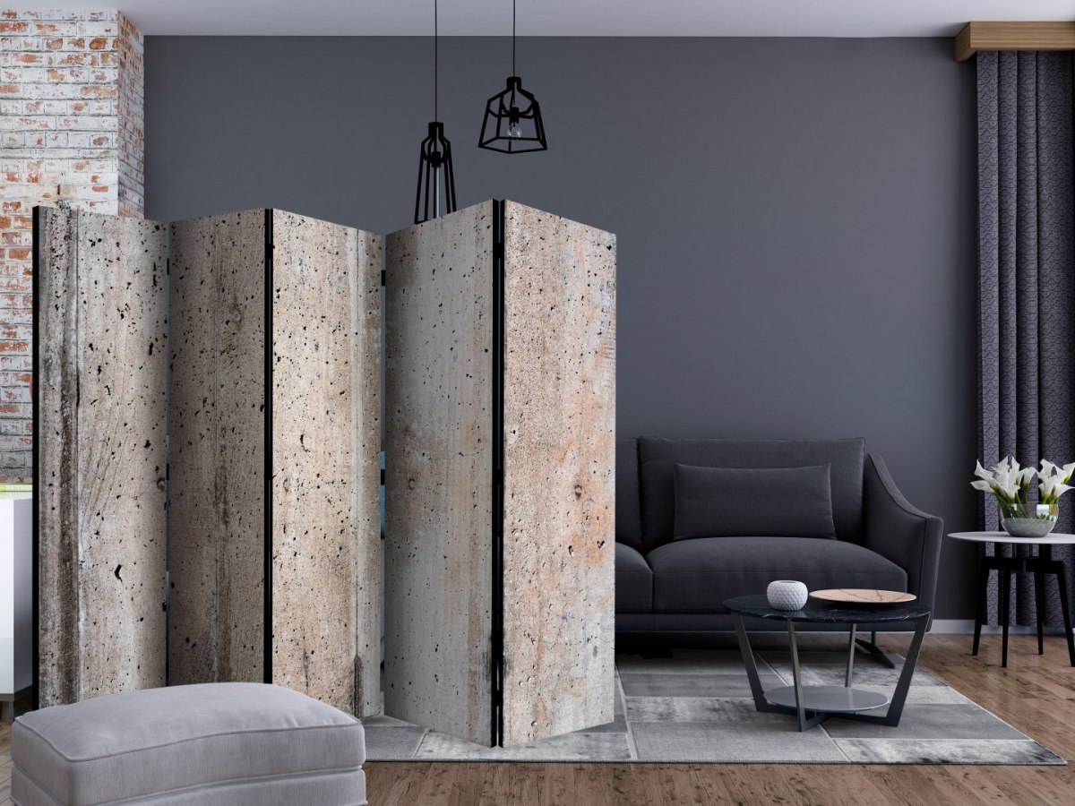 Parawan 5-częściowy - Stary beton II Parawan 5-częściowy - Stary beton II