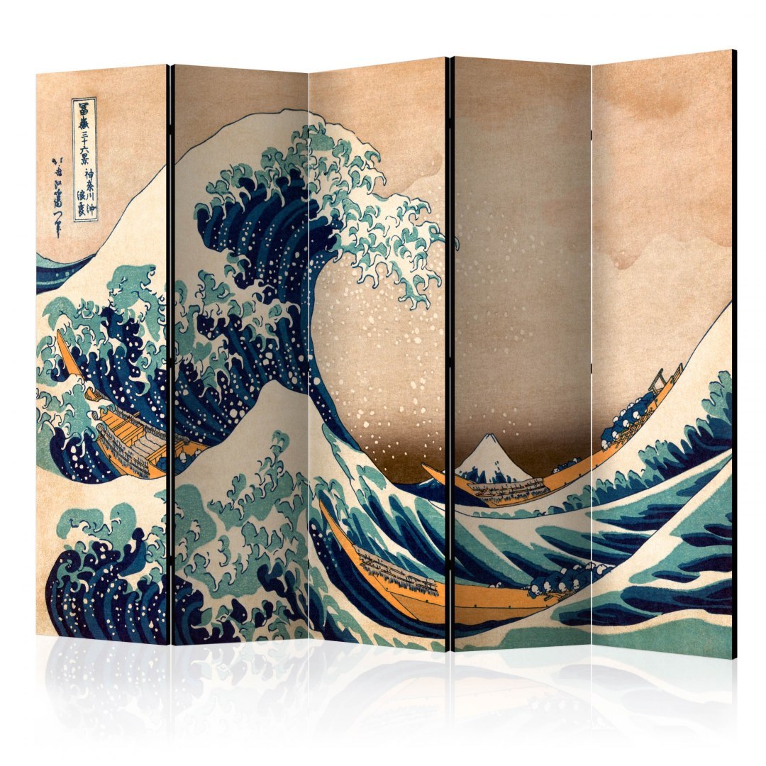 Parawan 5-częściowy - Hokusai: Wielka fala w Kanagawie (Reprodukcja) II Parawan 5-częściowy - Hokusai: Wielka fala w Kanagawie (Reprodukcja) II