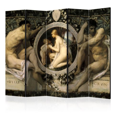 Parawan 5-częściowy - Idyll - Gustav Klimt II