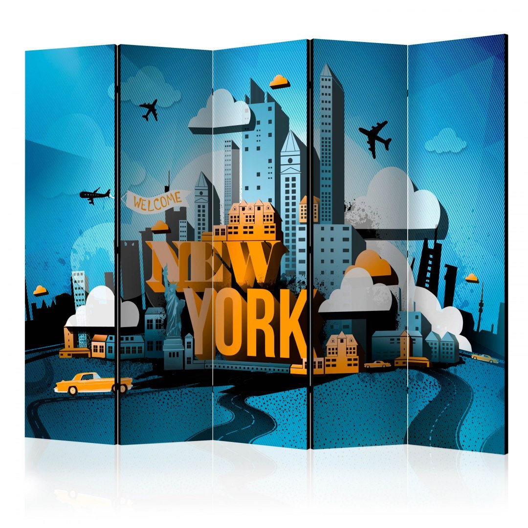 Parawan 5-częściowy - New York - welcome II Parawan 5-częściowy - New York - welcome II