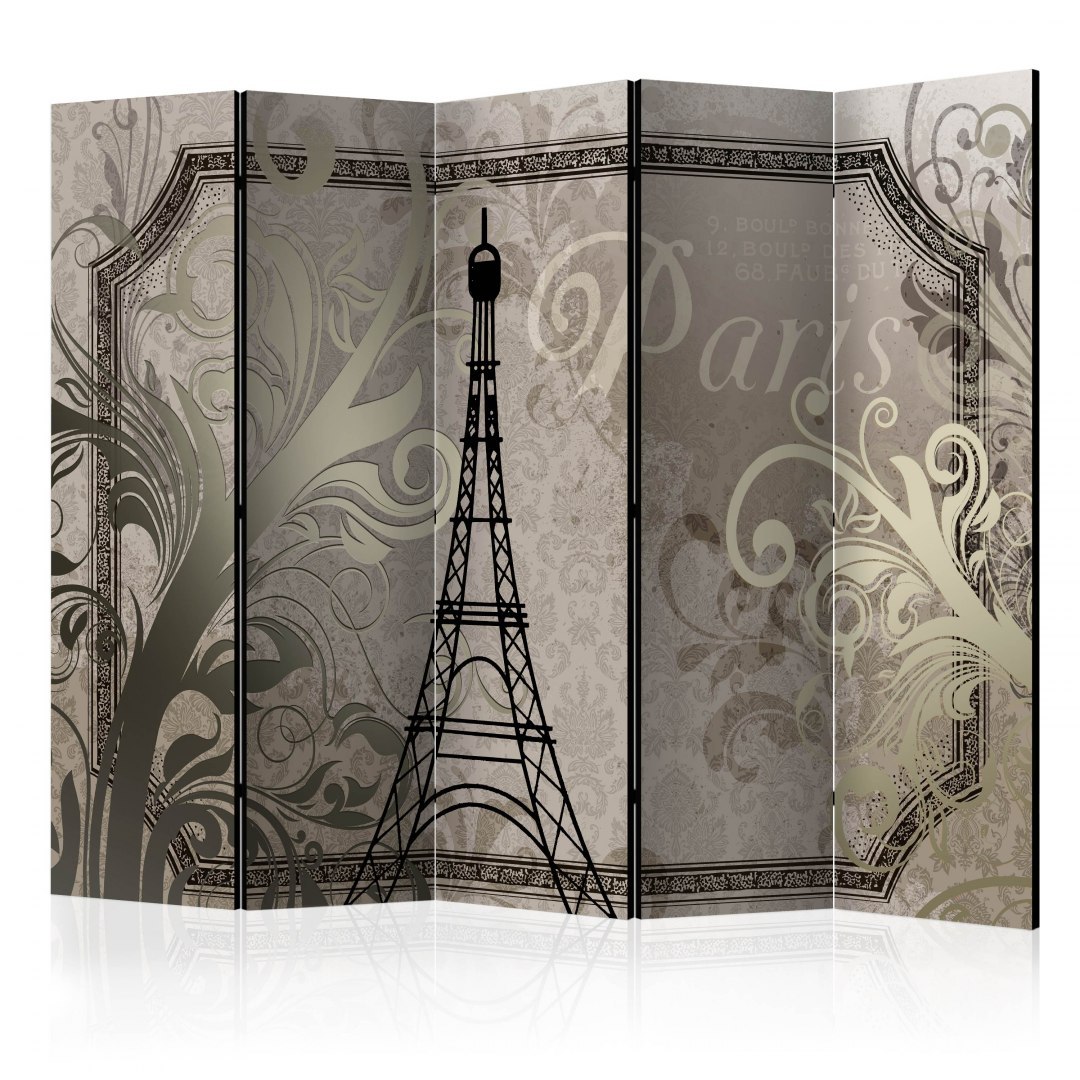 Parawan 5-częściowy - Vintage Paris - złoty II Parawan 5-częściowy - Vintage Paris - złoty II