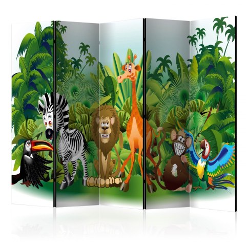 Parawan 5-częściowy - Zwierzęta dżungli II
