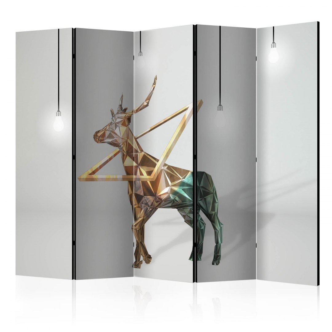 Parawan 5-częściowy - jeleń (3D) II Parawan 5-częściowy - jeleń (3D) II