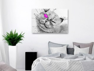 OBRAZ NA ŚCIANĘ DO SALONU, NA PŁÓTNIE, 120 x 80 cm, Radosne spojrzenie szeroki różowy