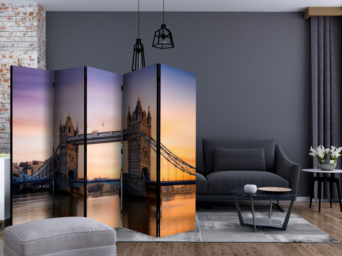 Parawan 5-częściowy - Świt ponad Tower Bridge II Parawan 5-częściowy - Świt ponad Tower Bridge II
