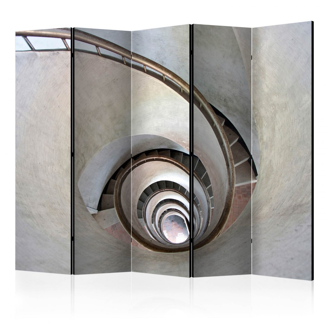 Parawan 5-częściowy - White spiral stairs II Parawan 5-częściowy - White spiral stairs II
