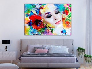 OBRAZ NA ŚCIANĘ DO SALONU, NA PŁÓTNIE, 120 x 80 cm, Kolorowe myśli szeroki