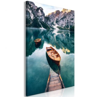 Obraz - Łodzie w Dolomitach pionowy