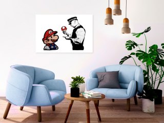 Obraz - Biały, Mario, Banksy