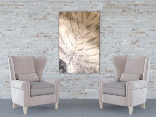 Obraz - Bursztynowa monstera pionowy