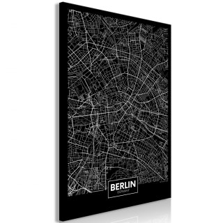 Obraz - Ciemna mapa Berlina pionowy