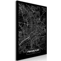 Obraz - Ciemna mapa Frankfurtu (1-częściowy) pionowy