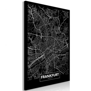 Obraz - Ciemna mapa Frankfurtu pionowy