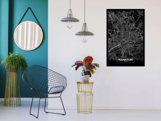 Obraz - Ciemna mapa Frankfurtu pionowy
