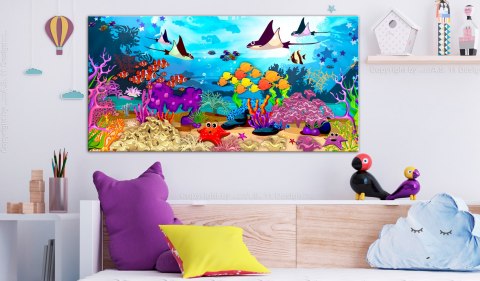 OBRAZ NA ŚCIANĘ DO SALONU, 60 x 30 cm, 3 CZĘŚCIOWY - Podwodna zabawa szeroki OBRAZ NA ŚCIANĘ DO SALONU, 60 x 30 cm, 3 CZĘŚCIOWY - Podwodna zabawa szeroki