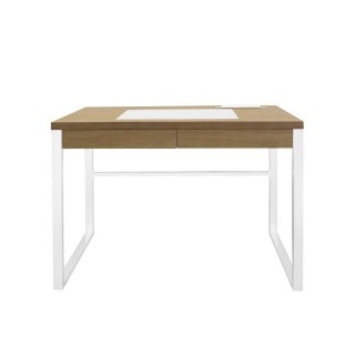 Biurko Industrial, BIAŁY METAL, DĄB, MDF, LOFT