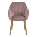 Krzesło Pikowane, podłokietniki, poduszka - różowe