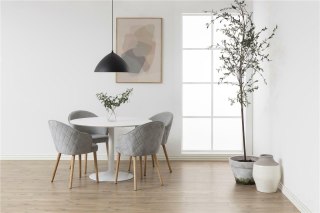 OKRĄGŁY STÓŁ IBIZA, BIAŁY, NA JEDNEJ NODZE, 110 CM, DO SALONU, JADALNI