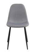 Krzesło Will, TAPICEROWANE, SZARE, CZARNY METAL