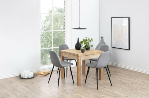 Krzesło Will, TAPICEROWANE, SZARE, CZARNY METAL