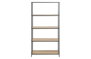 Regał DENMARK IX Dąb MDF, czarny metal, 5 półek