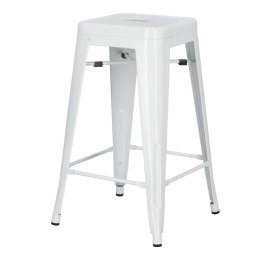 BIAŁY METALOWY HOKER LOFT ARTPRO, STOŁEK BAROWY, DO KUCHNI, DO WYSPY, 66 CM