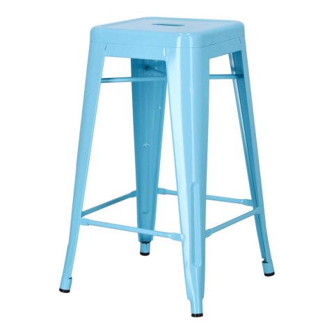 METALOWY HOKER LOFT ARTPRO 66 CM, NIEBIESKI, INDUSTRIALNY, DO KUCHNI