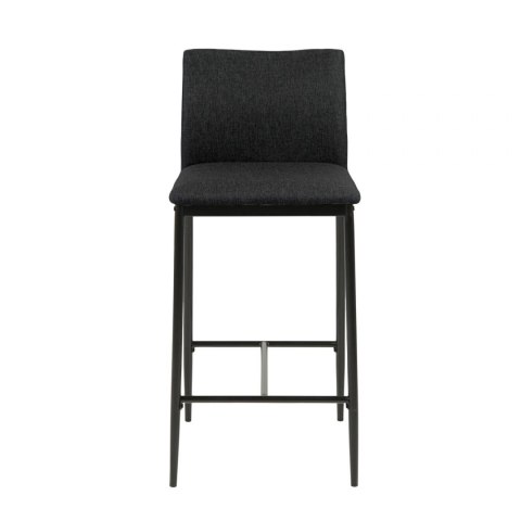 TAPICEROWANY HOKER Z OPARCIEM, GRAFITOWY, ELEGANCKI