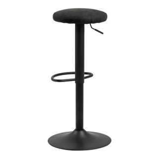 REGULOWANY METALOWY HOKER AURORA, CZARNY, TAPICEROWANY, LOFT, DO WYSPY