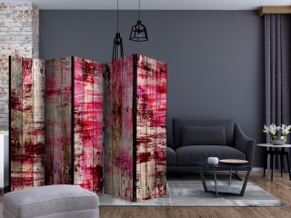 Parawan 5-częściowy - Różowe Drewno Loft