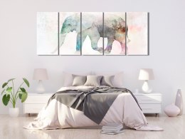 Obraz - Malowany słoń (5-częściowy) wąski