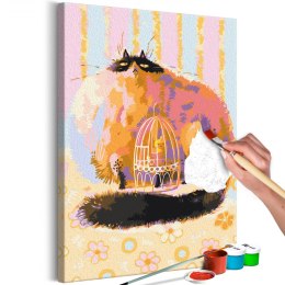 Obraz do samodzielnego malowania - Gruby kot