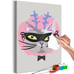Obraz do samodzielnego malowania - Kot z rogami