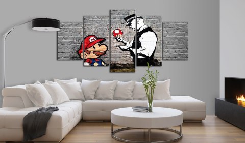 Obraz - Super Mario Mushroom Cop (Banksy) Obraz - Super Mario Mushroom Cop (Banksy)