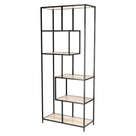 Regał Seaford II Dąb Sonoma, wysoki, metalowy, MDF Regał Seaford II Dąb Sonoma, wysoki, metalowy, MDF